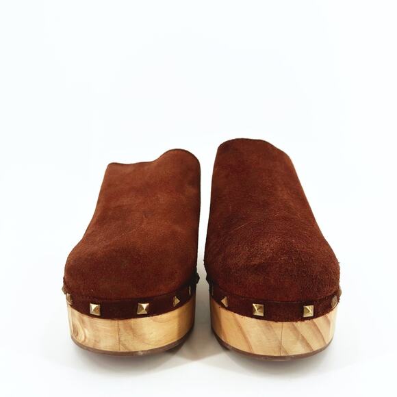 Steve Madden Brooklyn Platform Suede Leather Clogs 8.5M Boho Hippie Festival - Picture 4 of 9